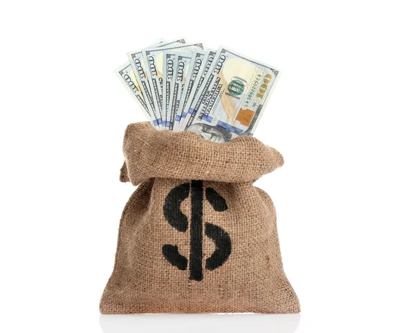 Money bag on white — Stock Photo, Image