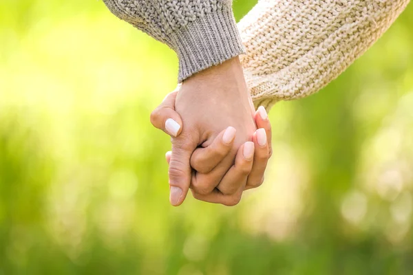 Lovely couple hands — Stock Photo, Image