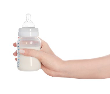Biberon süt tutan el 