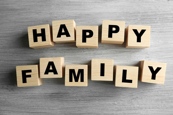 Words HAPPY FAMILY — Stock Photo, Image