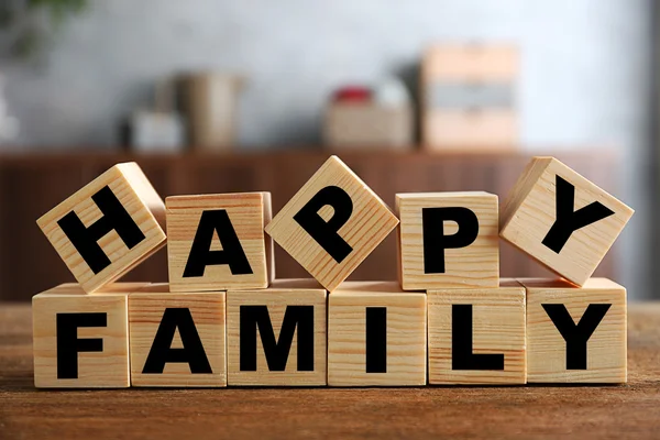 Palavras FAMÍLIA DE HAPPY — Fotografia de Stock