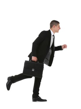 yakışıklı işadamı, üzerinde beyaz izole