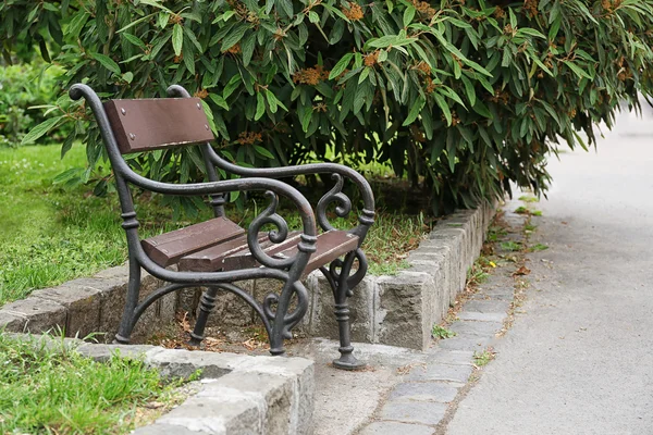 Bank im Stadtpark — Stockfoto