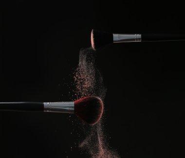 Toz uçan ile makyaj fırçaları 