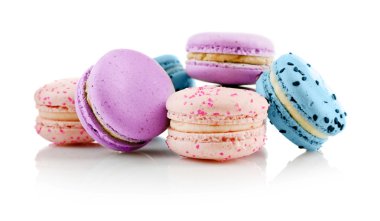 İzole lezzetli macaroons 