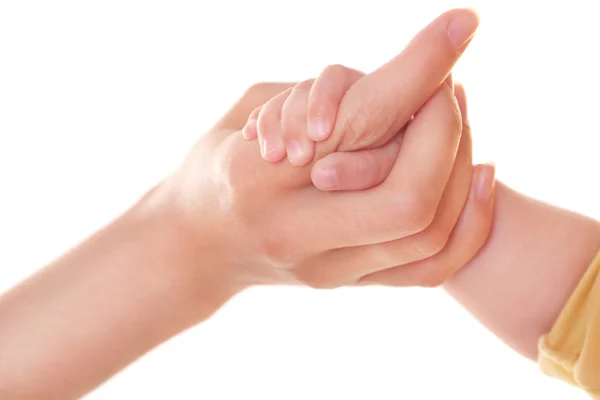 Mother and baby's hands — Stock Photo, Image