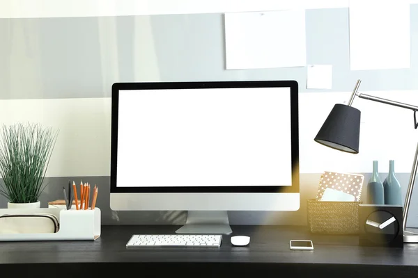 Workplace with modern computer — Stock Photo, Image