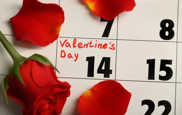 Calendario con fecha del 14 de febrero — Foto de Stock