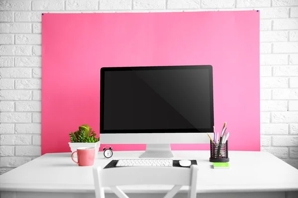 Stylish bright workplace — Stock Photo, Image
