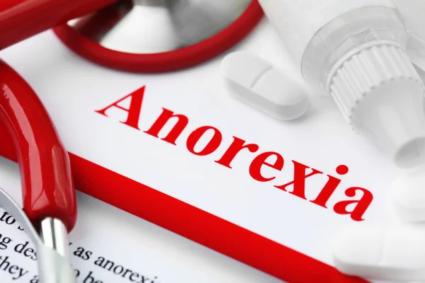 Concepto de anorexia. Material médico — Foto de Stock