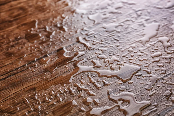 Water drops on wood — Stock Photo, Image