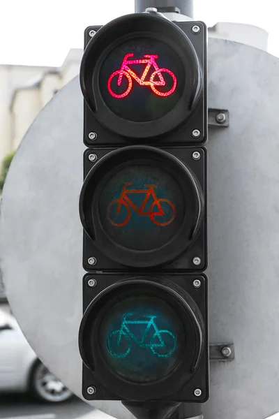 Kırmızı bisiklet trafik ışığı — Stok fotoğraf