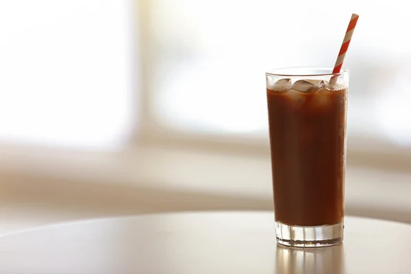 Café helado con paja — Foto de Stock