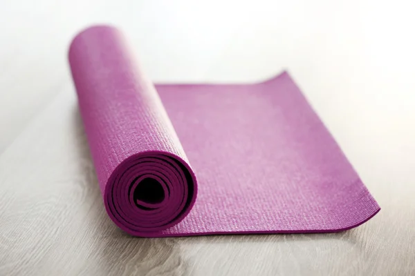 Mat for fitness on floor — Stock Photo, Image