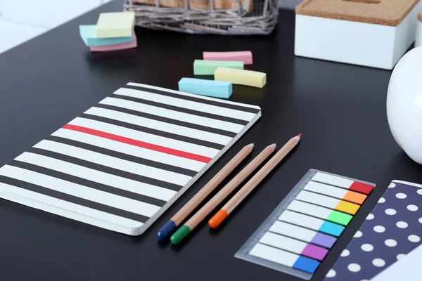 Office and school set with stationery — Stock Photo, Image