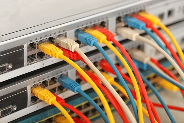 Ethernet cables connected — Stock Photo, Image