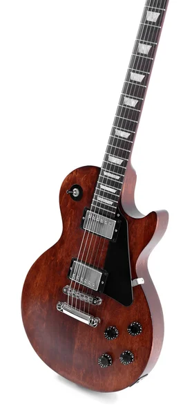 Guitarra elétrica marrom — Fotografia de Stock