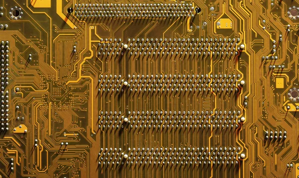 Základní deska počítače zlaté — Stock fotografie