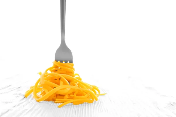 Fork with cooked pasta — Stock Photo, Image