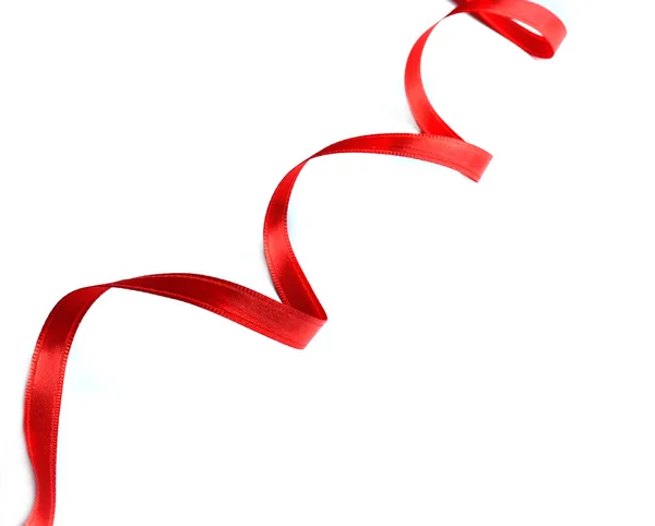 Red curly ribbon — Stock Photo, Image