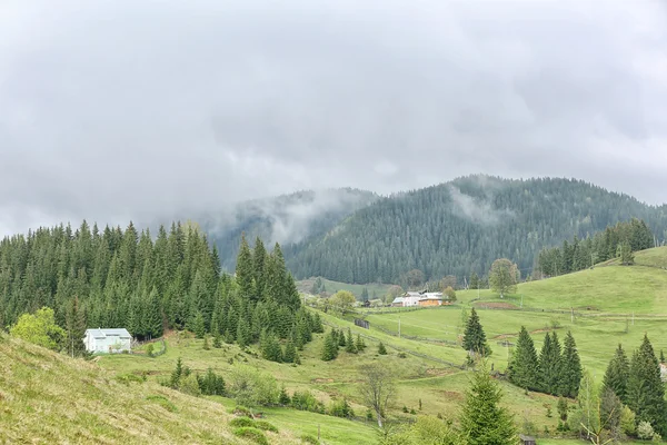 Vista delle montagne nebbiose — Foto Stock