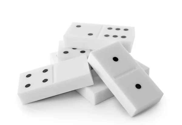Poucos dominós brancos — Fotografia de Stock