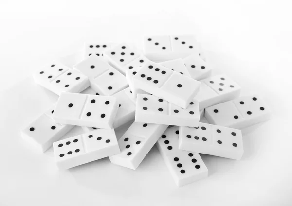 Heap of white dominoes — Stock Photo, Image