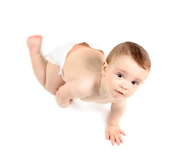 Lindo bebé niño en blanco — Foto de Stock