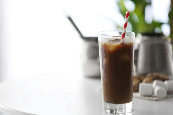 Caffè freddo con paglia — Foto Stock