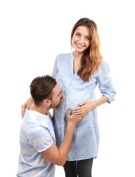 Família feliz esperando bebê — Fotografia de Stock