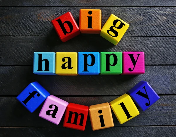 Palavras de cor BIG HAPPY FAMILY — Fotografia de Stock