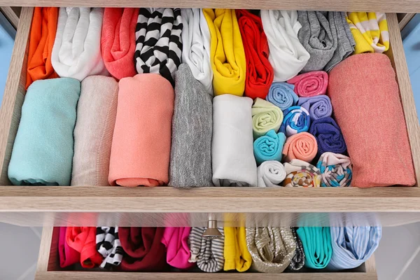 Neatly folded clothes — Stock Photo, Image