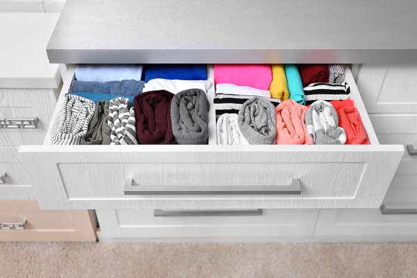 Neatly folded clothes — Stock Photo, Image