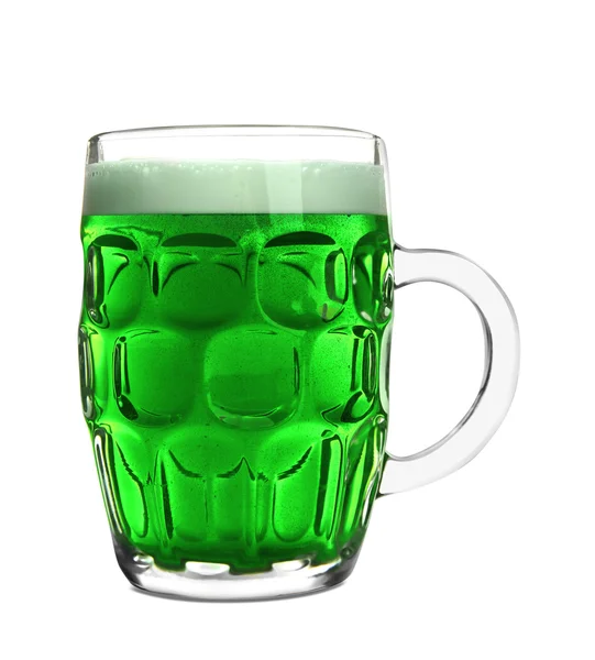 Glas grön öl — Stockfoto