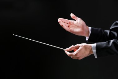 Orchestra conductor hands  clipart
