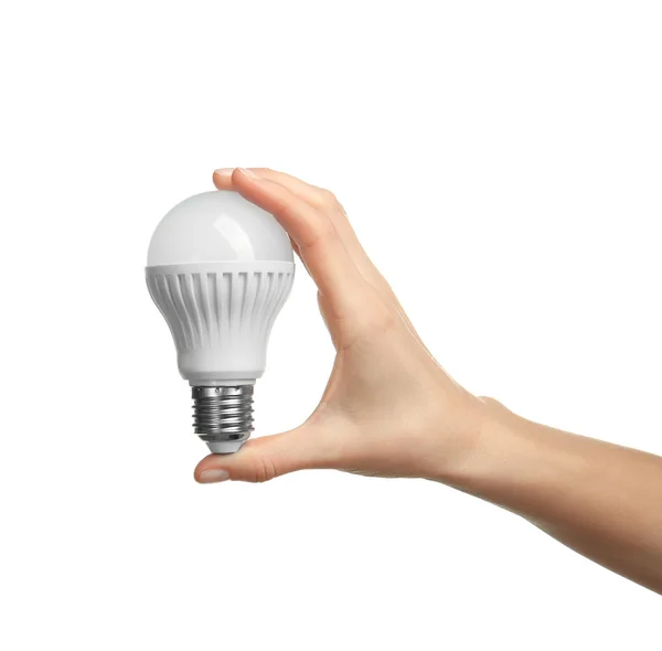 Woman hand holding bulb — Stock Photo, Image