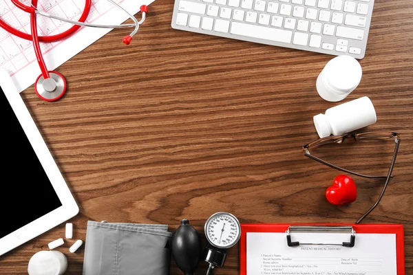 Medical supplies on table