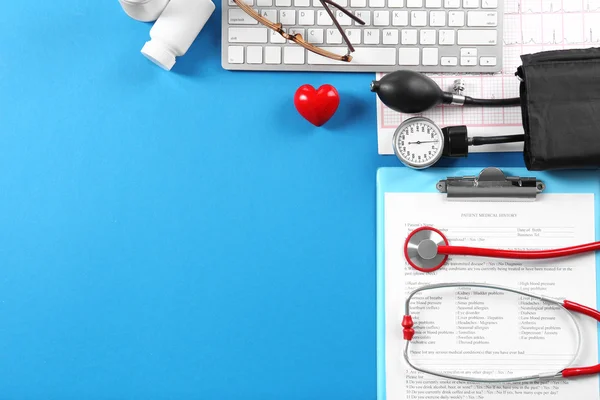 Medical supplies on table