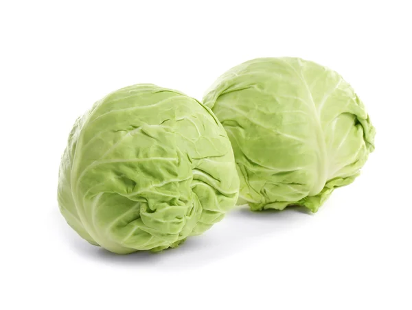 Two cabbages on white — Stock Photo, Image