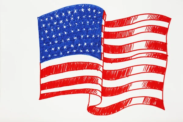 Dessin du drapeau américain — Photo