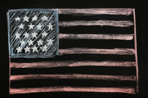 Tiza dibujo de la bandera americana —  Fotos de Stock