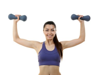 Dambılı fitness kadını.