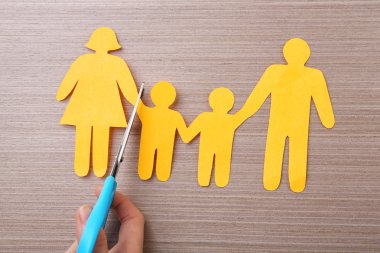 Makas ve kağıt aile ahşap tablo