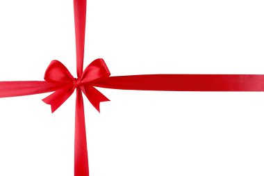 Kırmızı kurdele ile yay-düğüm 