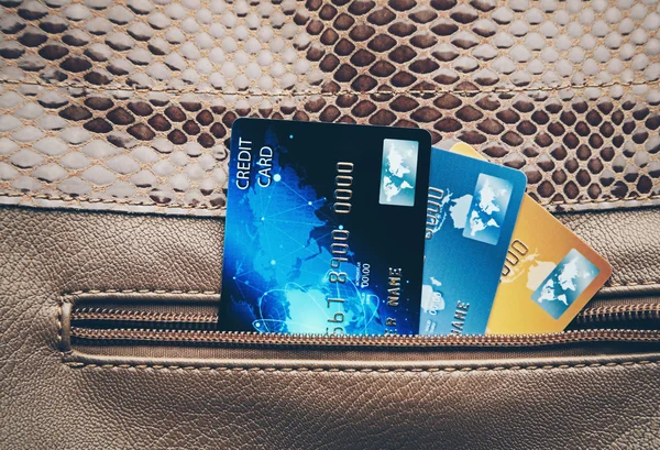 Creditcards in zak — Stockfoto