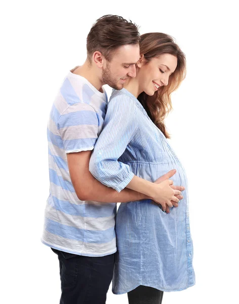 Gelukkig gezin verwacht baby — Stockfoto