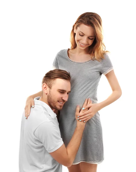 Happy family expecting baby — Stock Photo, Image