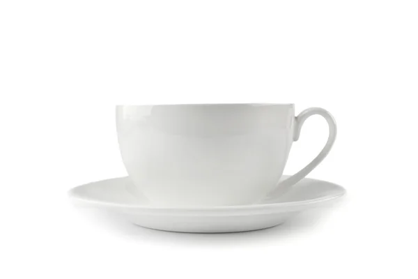 White cup of coffee and saucer — Stock Photo, Image