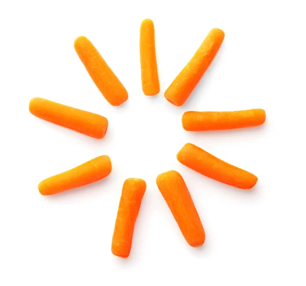 Małe marchewki w kształt kwiat — Zdjęcie stockowe