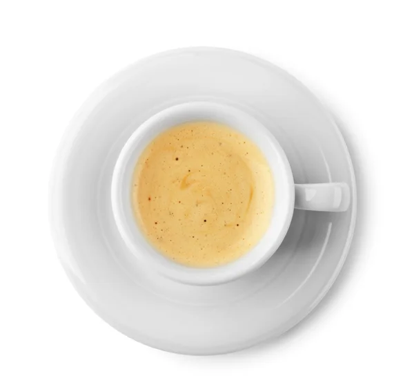 Xícara branca de café e pires — Fotografia de Stock